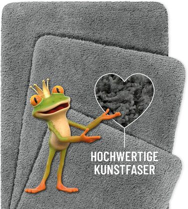 Килимок для ванної кімнати з м'яким пухнастим ворсом, антиковзний, придатний для прання, Porto Azzurro (55 x 65 см, Сірий Сланцевий, 80 x 150 см, прямокутний)