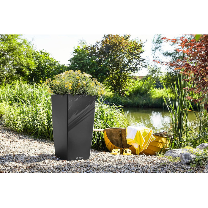 Lechuza Cubico Color 40 - Комплект для вирощування, сірий шифер, 39.5x39.5x75.5 см