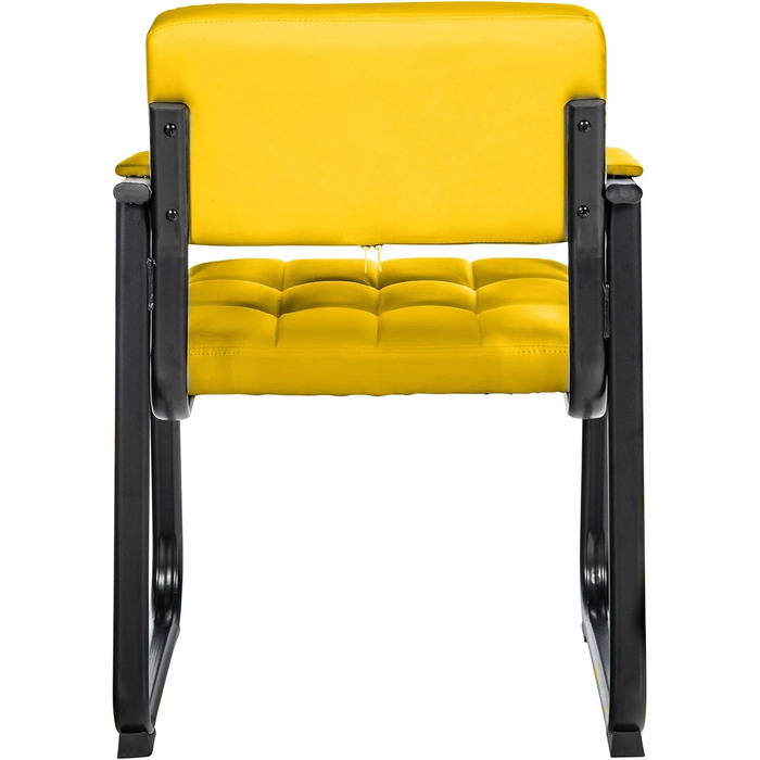 Крісло CLP Canada - м'яке крісло з штучної шкіри, чорний металевий каркас, колір: жовтий