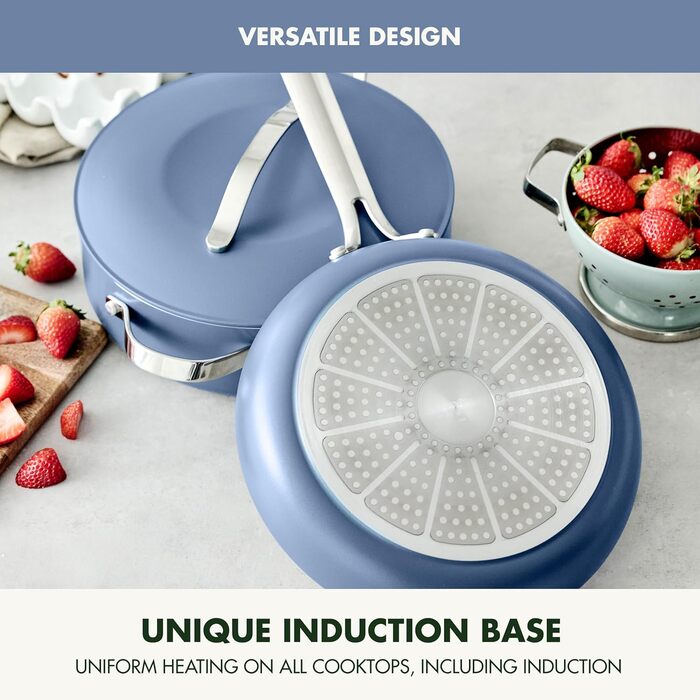 Набір посуду GreenPan Nova 13 предметів: каструлі, сковороди, кришки, синій, антипригарне покриття без PFAS, Oprah's Favorite Things 2024