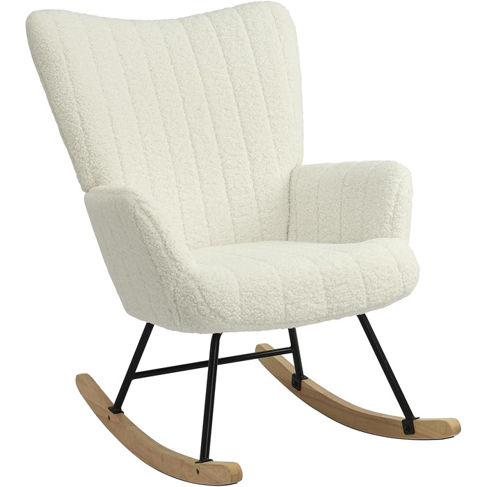 Крісло-гойдалка Vielllliving для спальні, 150 кг, темно-сірий (бежевий), 93x84x55.5 см