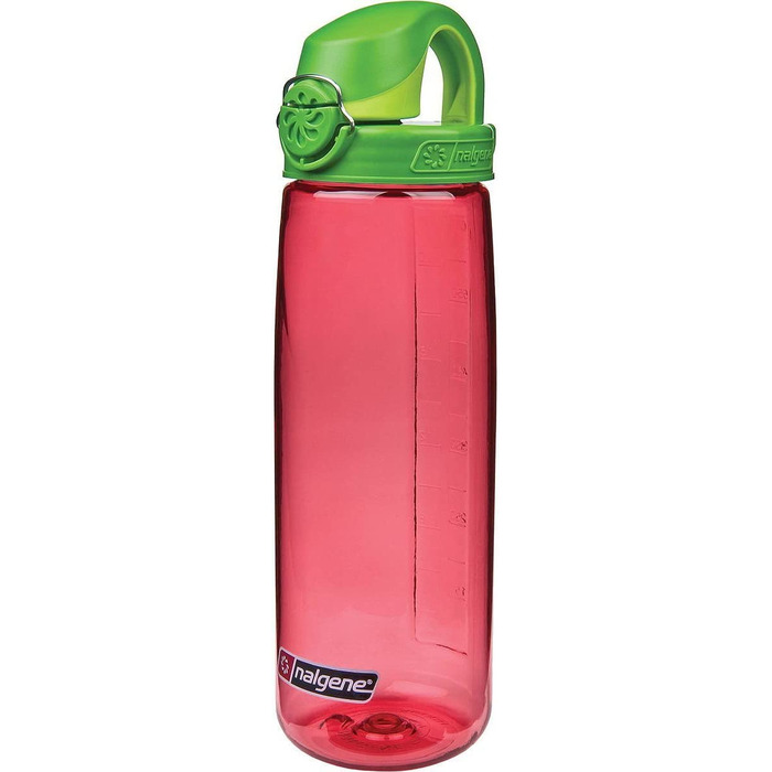 Питна і пластикова пляшка Nalgene Everyday OTF (0,7 л, Червоний / кришка Зелений-Світло-зелений)