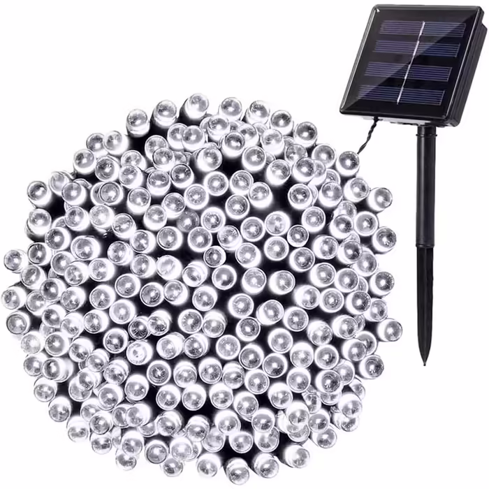 Гірлянда BrizLabs на сонячній батареї, 22 м, 200 LED, водонепроникна, 8 режимів, холодне біле світло, для вулиці, саду, тераси, будинку, весілля, Різдва