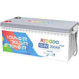 Акумулятор Redodo LiFePO4 12V 200Ah Plus, 200A BMS, 4000-15000 циклів, заміна на свинцево-кислотний, AGM, гель