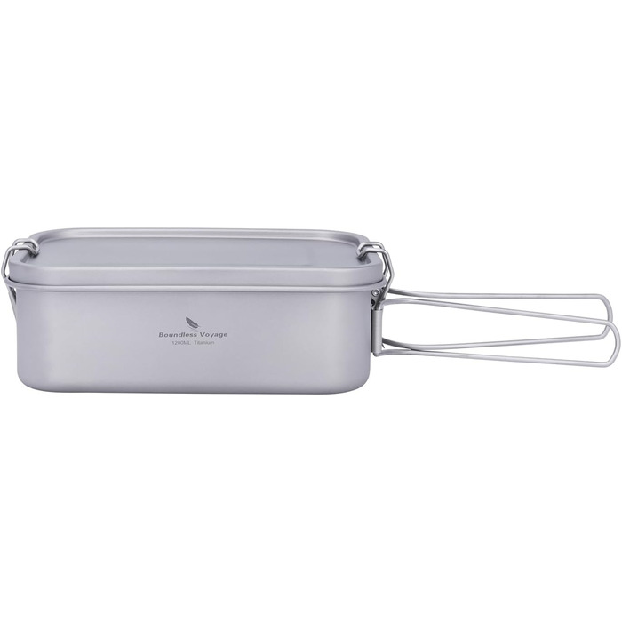 Ланчбокс iBasingo Titan 800мл з кришкою та ручкою - герметичний бенто-контейнер для кемпінгу, відпочинку та офісу. Безпечний для їжі, придатний для миття в посудомийній машині. Модель Ti2081C (1200мл Ti2082c)