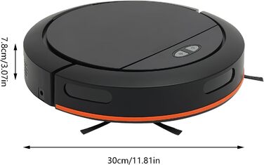 Робот-пилосос 2-в-1 з функцією миття SABUIDDS, потужність 2700Pa, керування через додаток, самостійна зарядка, для шерсті тварин, килимів та твердих підлог (Чорний)