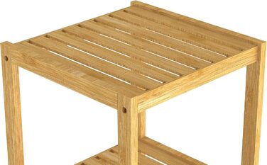 Багатофункціональний табурет з бамбука для ванної кімнати EISL BMBA02-BH2 з 4 полицями, 35 x 45 x 35 см