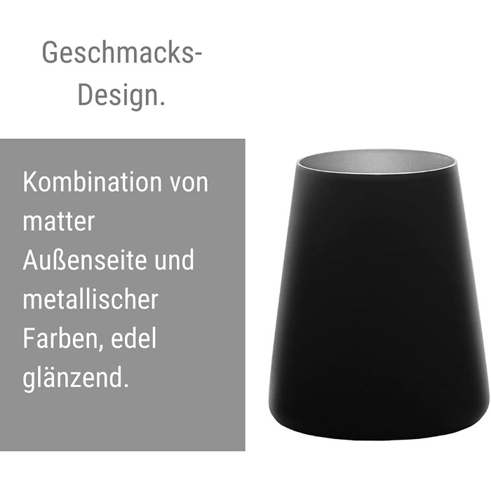 Набір келихів 380 мл, 6 штук, чорний/сріблястий Power Stölzle Lausitz