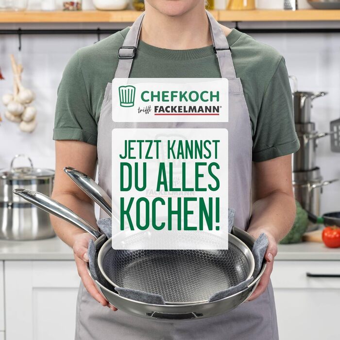 Сковорода Chefkoch від Fackelmann – діаметр 28 см, преміум якість, з керамічним антипригарним покриттям, для всіх типів плит (включно з індукцією)