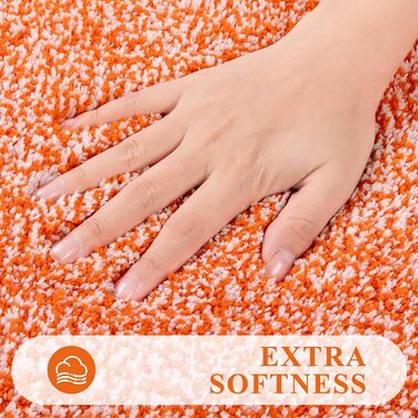 Набір килимків для ванної кімнати Pauwer, 3 шт. (душовий килимок, килимок для туалету), мікрофібра, антиковзаючі, машинне прання, плюшеві, 18'x26'+18'x48'+U Shape 20'x24', помаранчевий/червоний, в смугастий візерунок (Sunset Chevron)