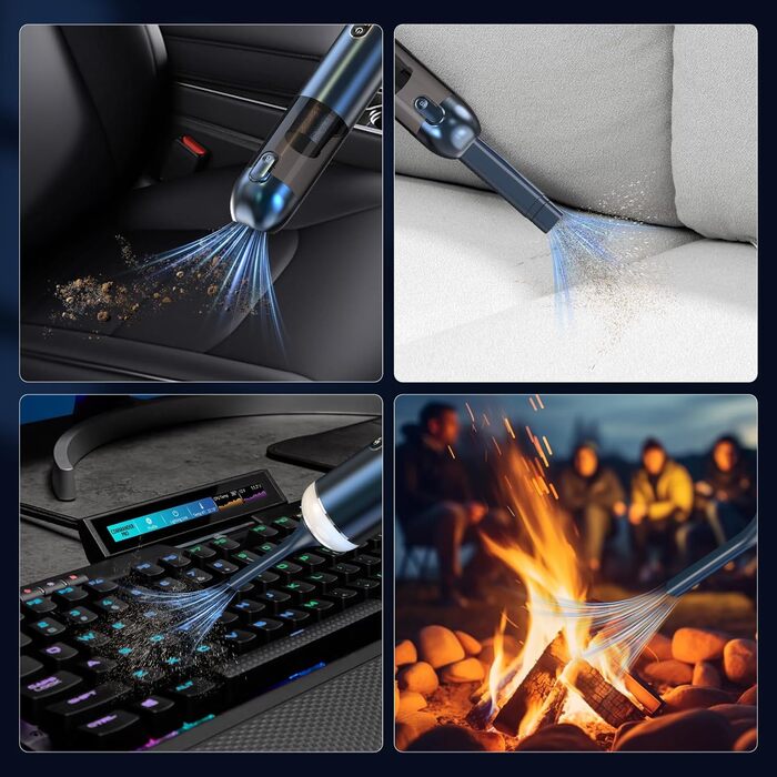 Ручний автомобільний пилосос Carehabi, потужність всмоктування 18000Па, 3 режими роботи, з мийним HEPA-фільтром для авто, дому та шерсті тварин