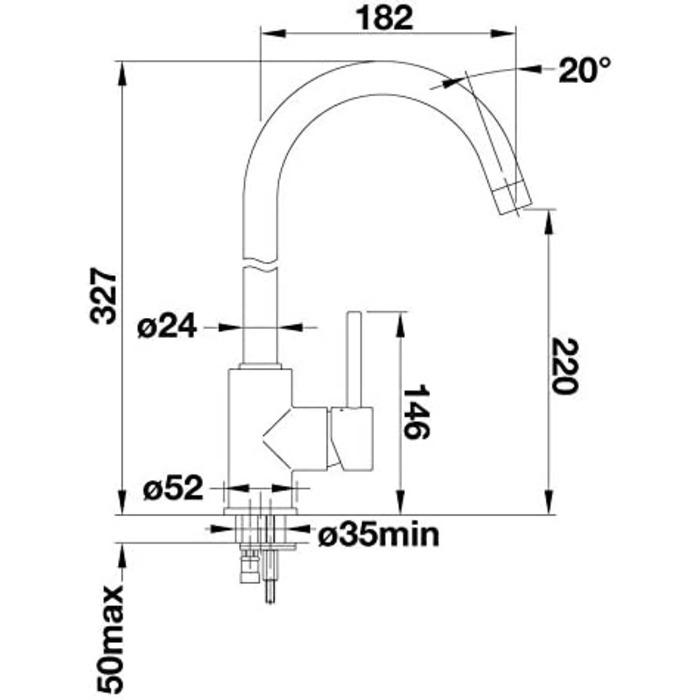 Кухонні змішувачі низького тиску Green Leaf Змішувач з одним важелем (1-чорний)