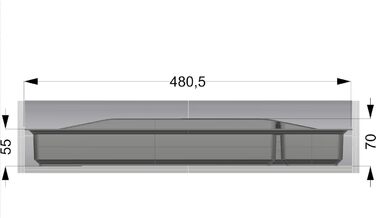 Універсальний лоток для столових приборів Lana для шухляди 90 мм, 462 мм x 812 мм (сріблястий, 810 мм x 480,5 мм)