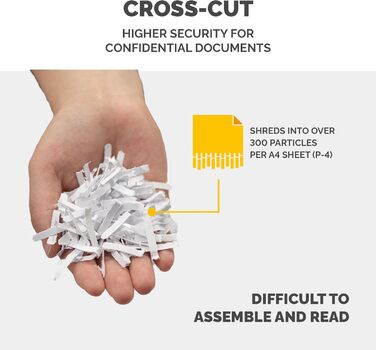 Fellowes FS-12C: Шредер для офісу та дому - 12 листів, перехресний різання, 19л контейнер, 20 хв роботи