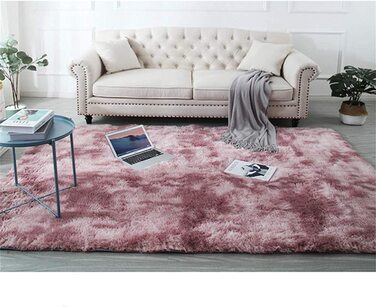 М'який килимок aujelly для спальні, ворсистий килим, ворсисті килими, пухнасті різнокольорові килимки в стилі батик, килим (новий рожевий, 230 х 300 см)