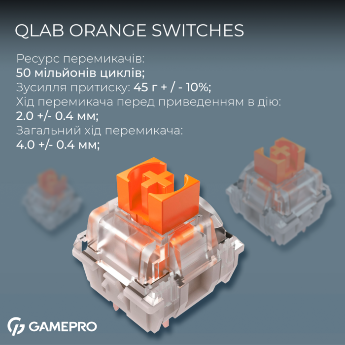 Бездротова механічна клавіатура GamePro Asgard Valhalla  (MK210B Pro) 65% QLAB orange switches