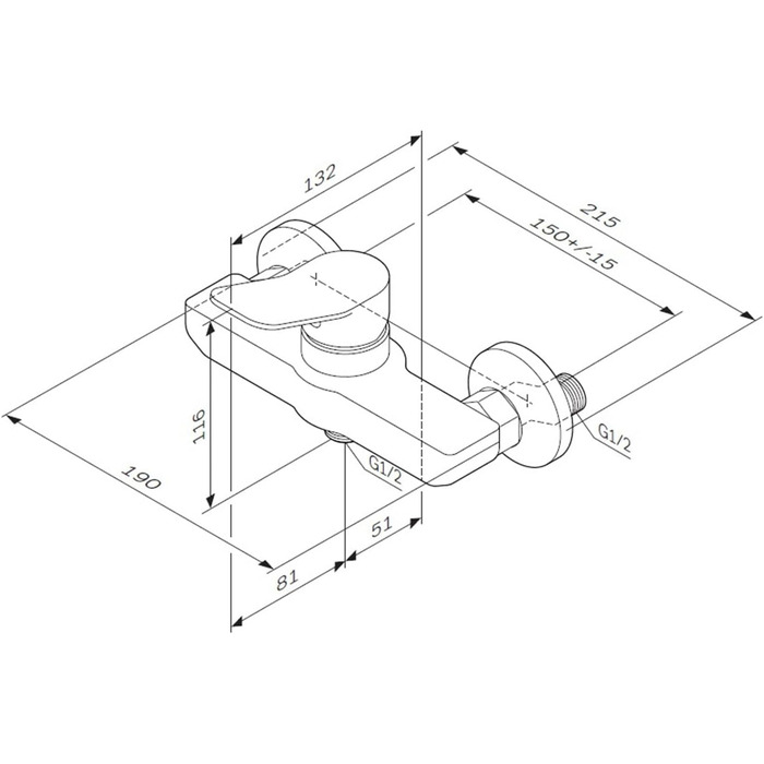 Змішувач для ванни AM.PM X-Joy чорного матового кольору з виливом, одноручний, для ванни та душу, FXA10022
