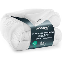 Ковдра постільна DecoKing 135x200 см, цілорічна, стегане, антиалергенна, еко-текстиль, Inez