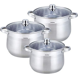 Набір каструль із 6 предметів із кришкою Stockpot Gastro Cook Pot Induction KLAUSBERG KB-7177