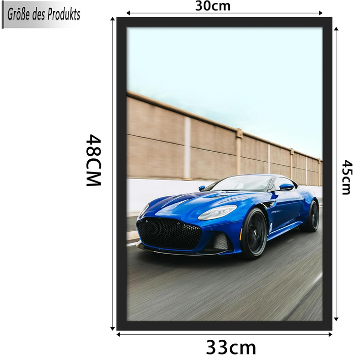 Набір фоторамок 3 шт 70x50 см, дерев'яні рамки для фото, картин, постерів (чорні, 30x45 см)