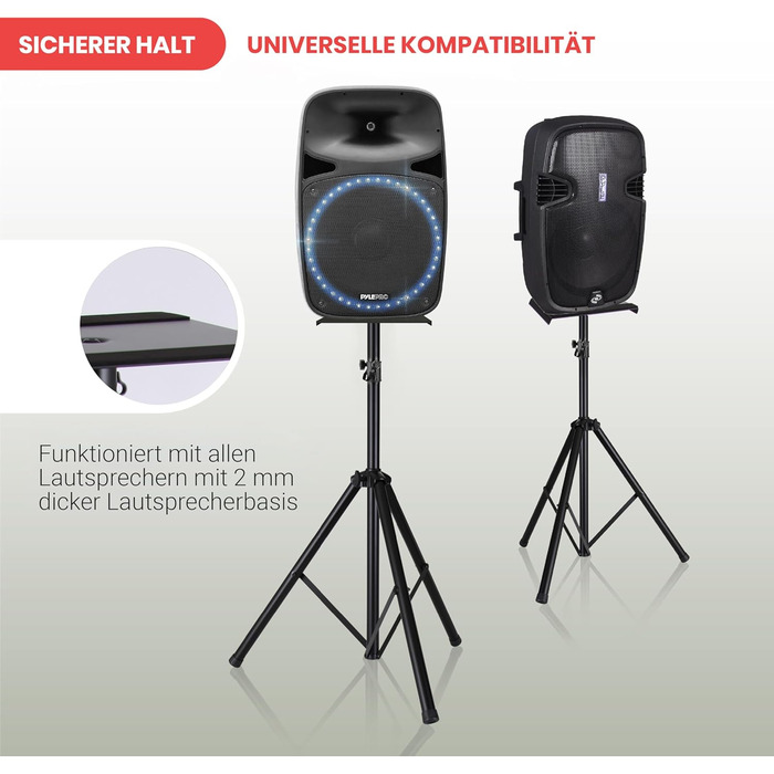 Підставка для колонок Pyle, регульована висота 66-132 см, універсальна, для студійних моніторів, міцність 40 кг, пара