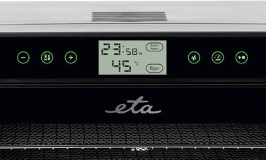 Дегідратор ETA Vital Air 2 з налаштуванням температури 35-70 C, технологією Air Flow, РК-дисплеєм і 10 решітками-дегідраторами з нержавіючої сталі