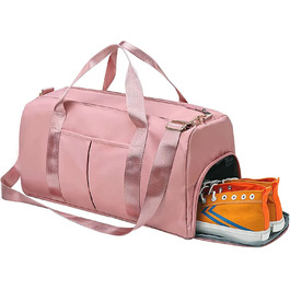 Жіноча спортивна сумка Fresion, Дорожня сумка, жіноча спортивна сумка, спортивна сумка з відділенням для взуття і мокрою сушаркою, велика спортивна сумка Weekender (рожева)