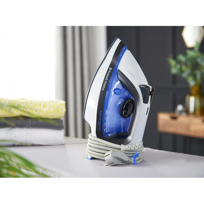 Праска Russell Hobbs Компактне зберігання кабелю Парова праска Wrap & Clip (2400 Вт, додатковий паровий удар 180 г, резервуар для води 320 мл, керамічна підошва, функція самоочищення)26730-56