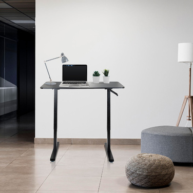 Робочий стіл STAND CR 120 x 60 з ручним регулюванням висоти, чорний колір, hjh OFFICE