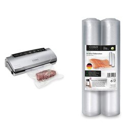 Вакууматор CASO VC10 для продуктів харчування, пристрій для вакуумування з 10 пакетами, ширина шва 30 см