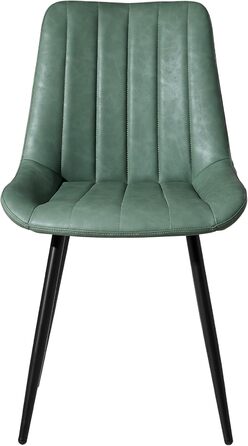 Набір обідніх стільців CLIPOP (4 шт), штучна шкіра, зелений, для кухні та вітальні