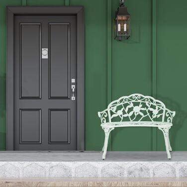 Relaxdays Садовий лавки Роза біло-зелений