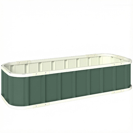 Підвищене грядка зі сталі, квітник з засувками, захищене грядка з відкидною конструкцією, 136 x 52 x 31 см, світло-зелений