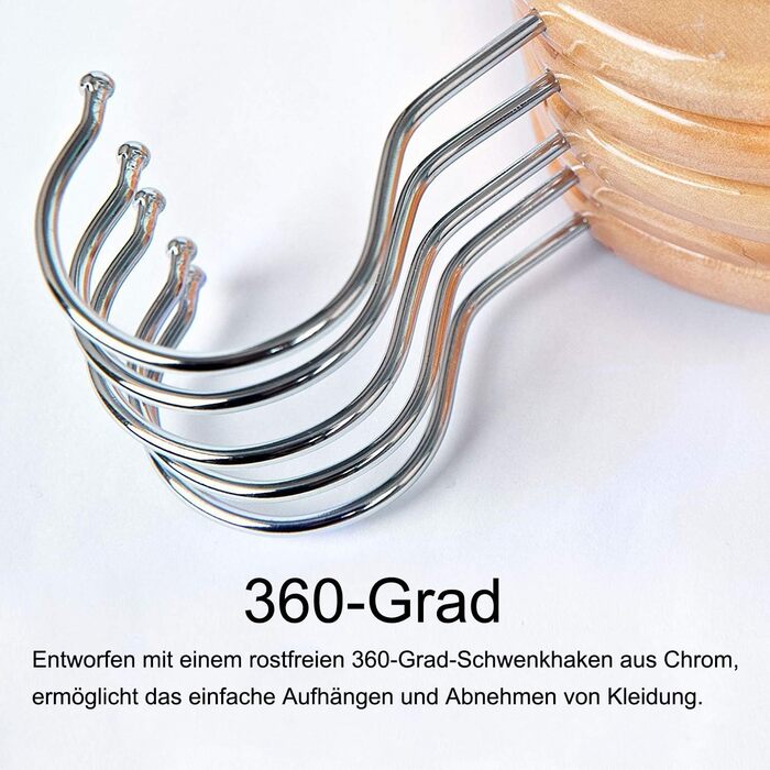 10 дерев'яних плечиків для костюмів: широкі, з неслизьким покриттям, 360° обертання - ідеально для сорочок, пальто, жакеток, штанів (горіх, преміум-якість)