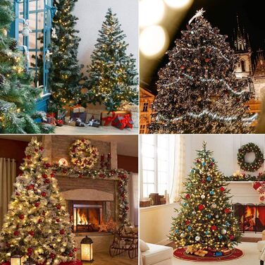 Гірлянда світлодіодна Herbst - 35 метрів, 320 LED, на Хелловін, розширювана, з пам'яттю, 8 режимів, для дому та саду, водонепроникна, для вечірок, дерев, саду, весілля (тепле біле світло)