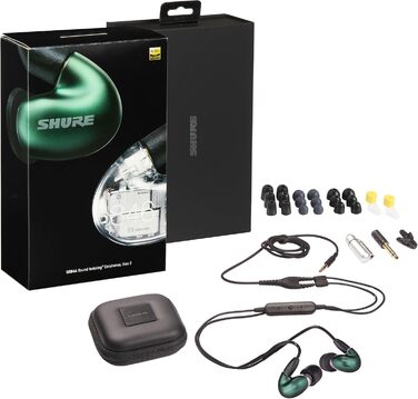 Навушники Shure SE846, чотири динаміки, настроювана частотна характеристика, знімний кабель, зелений нефрит Gen 2