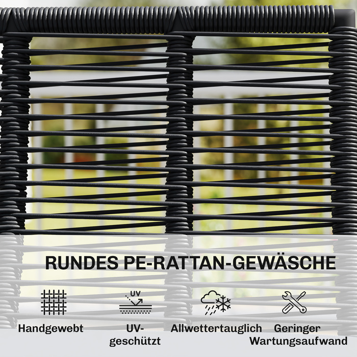 Диван садовий з подушками на 2 місця, вуличний диван для балкона, ротанговий диван з поліротангу, садові меблі 123 x 67 x 72 см, світло-сірий