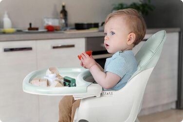 Дитячий стільчик для годування Ricokids 3 в 1, від 6 місяців, з регулюванням висоти, з підносом, колір бежевий (зелений)