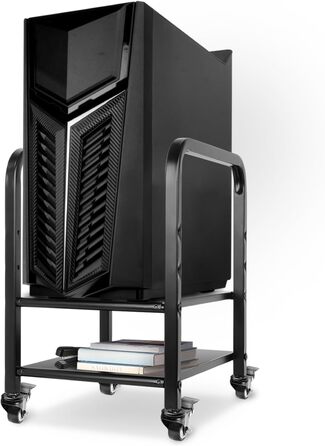 Підставка для комп'ютера 360Tronics - регульована, 2-ярусна, для Mini/Mid Tower, з колесами, для дому та офісу