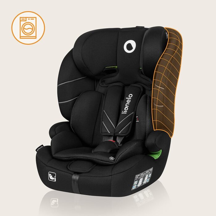 Автокрісло Lionelo Levi One i-Size 76-150 см, Група 1 2 3, Чорний, R129 i-Size