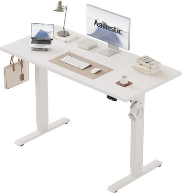 Регульований стіл Agilestic 110x60 см: електричний, з пам'яттю, ергономічний, для офісу та дому (білий)