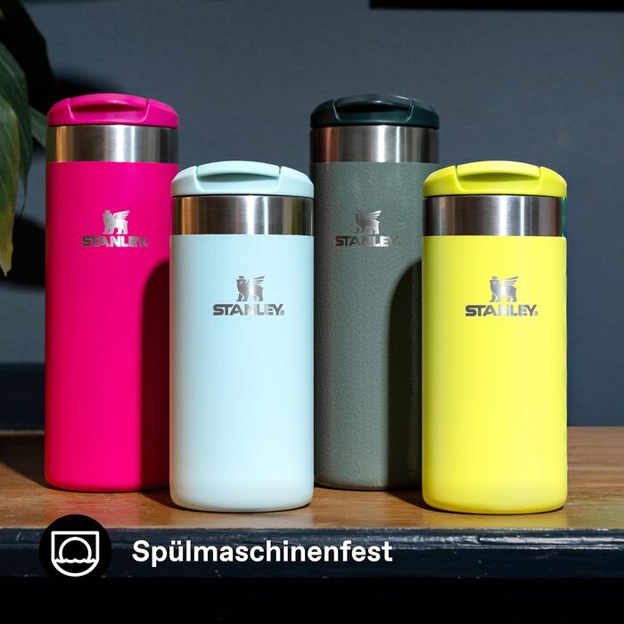 Термокружка Stanley Aerolight Transit 0.47L Hammertone Green - Збереження тепла до 6 годин, миється в посудомийній машині, для кави з собою, витримує протікання, сумісна з автомобільними тримачами