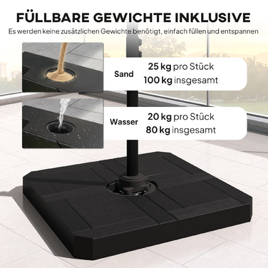 Сонячний парасоль з алюмінієвим каркасом Ø244 см з ручним механізмом, стійка, водовідштовхувальне покриття, поворот на 360°, темно-сірий