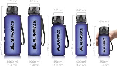Пляшка для пиття ALPHAPACE об'ємом 500 мл, 650 мл, 1000 мл, 1500 мл, герметична пляшка для води, пляшка без бісфенолу А для занять спортом, їзди на велосипеді тощо