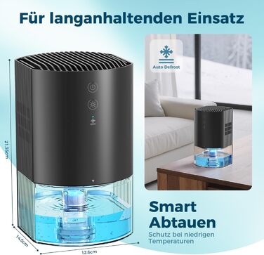Електричний осушувач повітря AROEVE 990мл з підсвіткою 7 кольорів, автоматичне вимкнення, захист від пролиття, для дому, шафи, ванної кімнати та кухні
