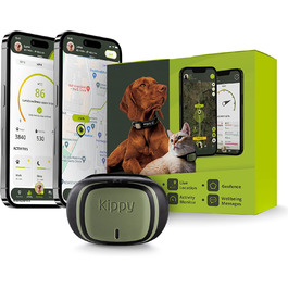 Нашийник для собак і кішок KIPPY-EVO для відстеження стану здоров'я і активності собак з функцією миттєвого оповіщення-GPS для домашніх тварин з функцією віртуального визначення кордонів-Зелений