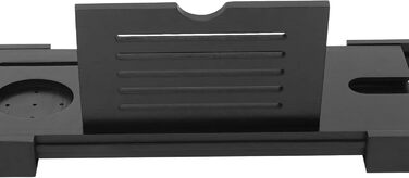 Підставка для ванни з бамбука Czurachel, чорна, регульована (75-111 см), стіл для ванни, піднос для туалетних аксесуарів, бритв та електронних пристроїв