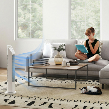 Вентилятор з дистанційним керуванням, таймером на 7,5 годин, тихий вентилятор для спальні, білий