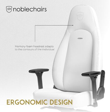 Noblechairs ICON Cognac/Schwarz: Ігровий крісло Noblechairs з підлокітниками, до 150 кг, ергономічний офісний крісло з підлокітниками, штучна шкіра, з подушкою