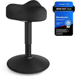 SONGMICS Стілець-табурет для стоячи, регульований по висоті, 48-65.5 см, чорний, OSC018BH01. Активний стул для офісу та дому.